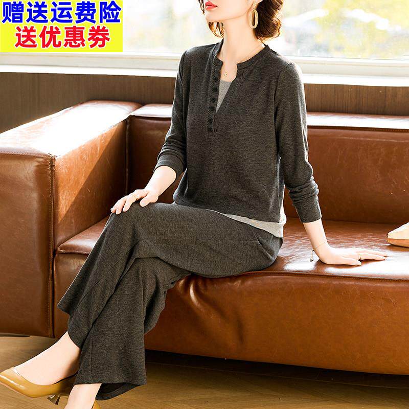 妈妈春装休闲运动套装2026新款中老年女装春秋时尚宽松卫衣两件套