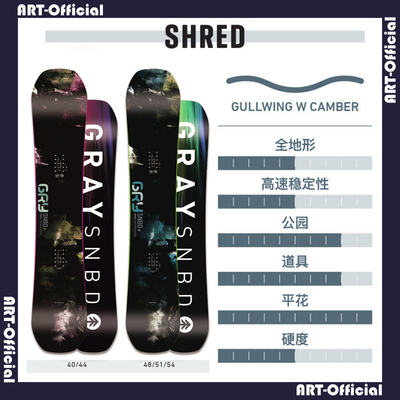 【ART】现货25款GRAY小树入门级平花板单板滑雪板SHRED男女包邮