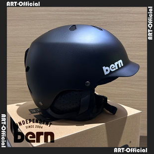现货2526 BERN 哑光碳纤维头盔单板双板滑雪滑板极限运动帽檐男女