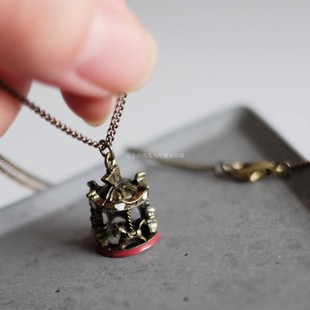 哥特风旋转木马！纯yuan强做旧质感长款毛衣链项链垂感棒又酷又飒