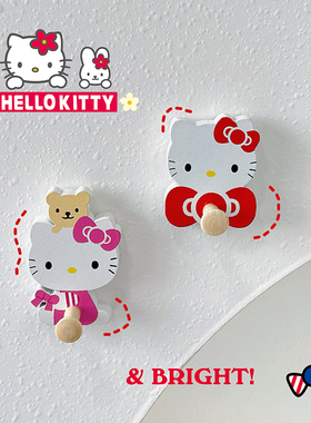 kt复古墙面玄关挂钩创意可爱免打孔木质粘钩女生房间装饰宿舍好物