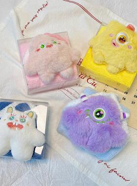 儿童可爱生日毛巾擦手巾伴手礼高级幼儿园卡通独眼小怪兽小礼品