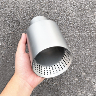 汽车改装 饰双层 排气管不锈钢尾喉磨砂网孔大口径通用天蝎ak尾喉装