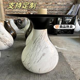 天然轻奢大理石餐桌茶几罗奇堡水滴圆柱实心底座家具支持私人定制