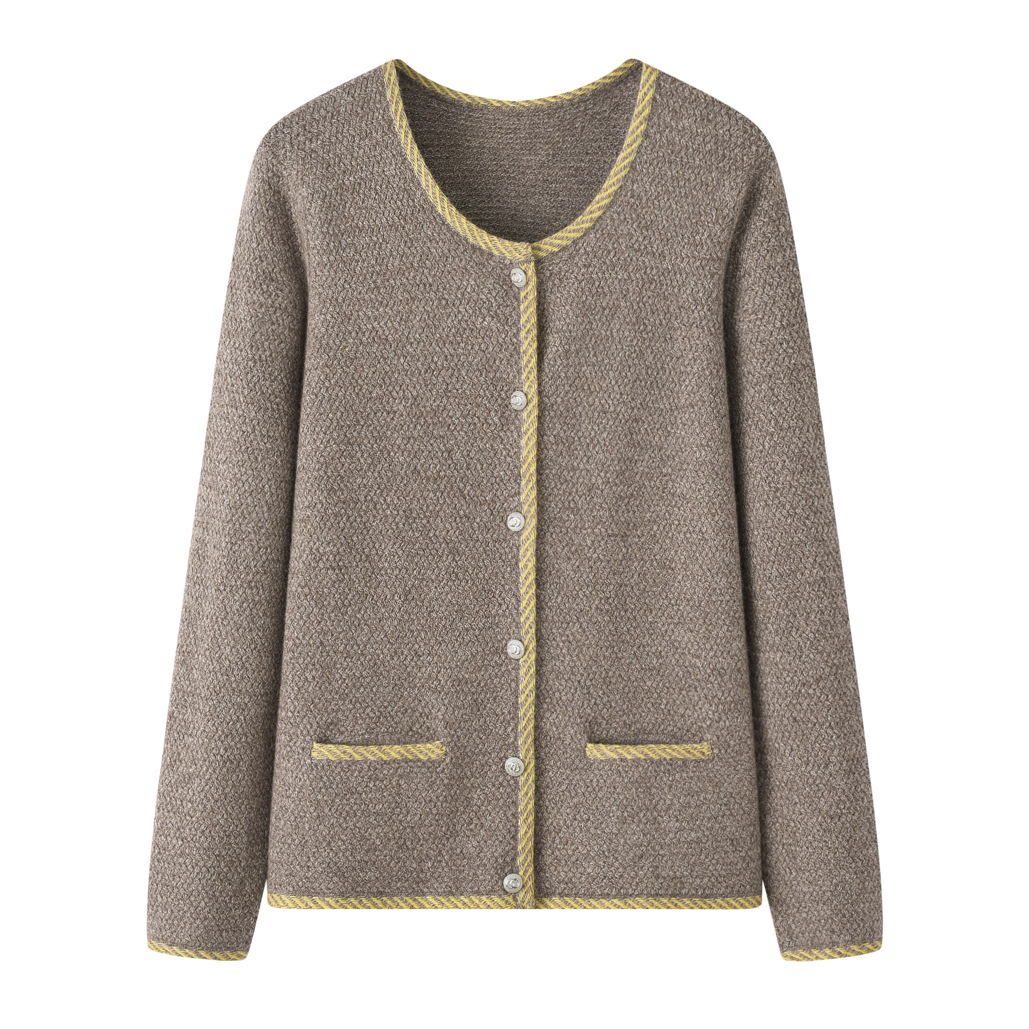 大码女装山羊绒衫加厚保暖宽松秋冬款羊毛百搭小香风针织开衫外套