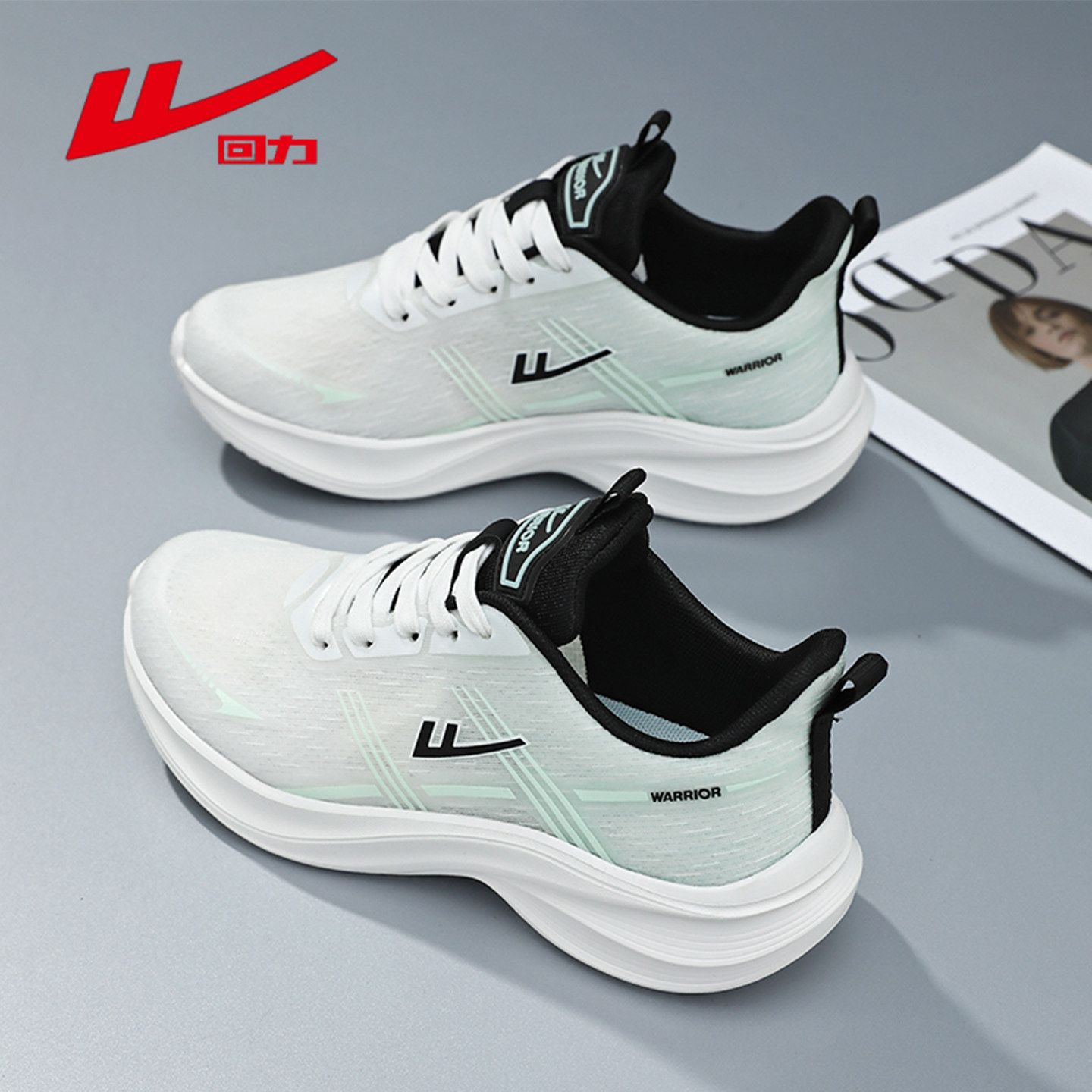 回力运动鞋女款夏季透气女鞋学生体育网面休闲跑鞋轻便减震跑步鞋