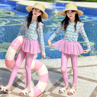 儿童泳衣两件套水上乐园防晒衣长袖 女童泳装 女孩套装 新款 2025夏季