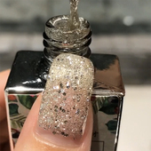 品质新款 美甲店光疗甲油胶气质清新白色亮片胶晚会婚礼结婚银色