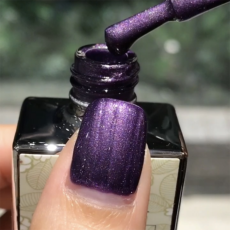 美甲光疗甲油胶显白深紫色珠光款