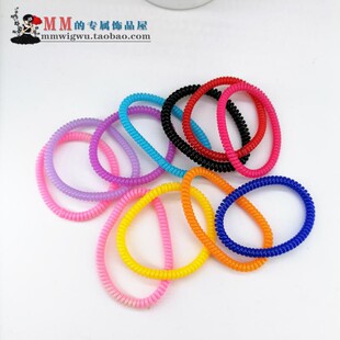 电话线发圈细款女韩国高弹力发绳头绳无痕马尾彩黑色简约网红头饰