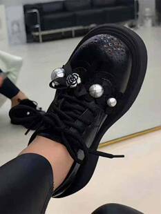 2026新款真皮乐福鞋女春季英伦风复古小皮鞋粗跟厚底布洛克单鞋