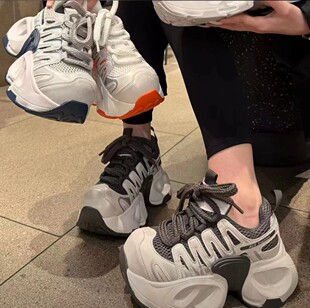 1010网面透气老爹鞋女款2026新款春季女鞋增高厚底休闲轻便跑步鞋