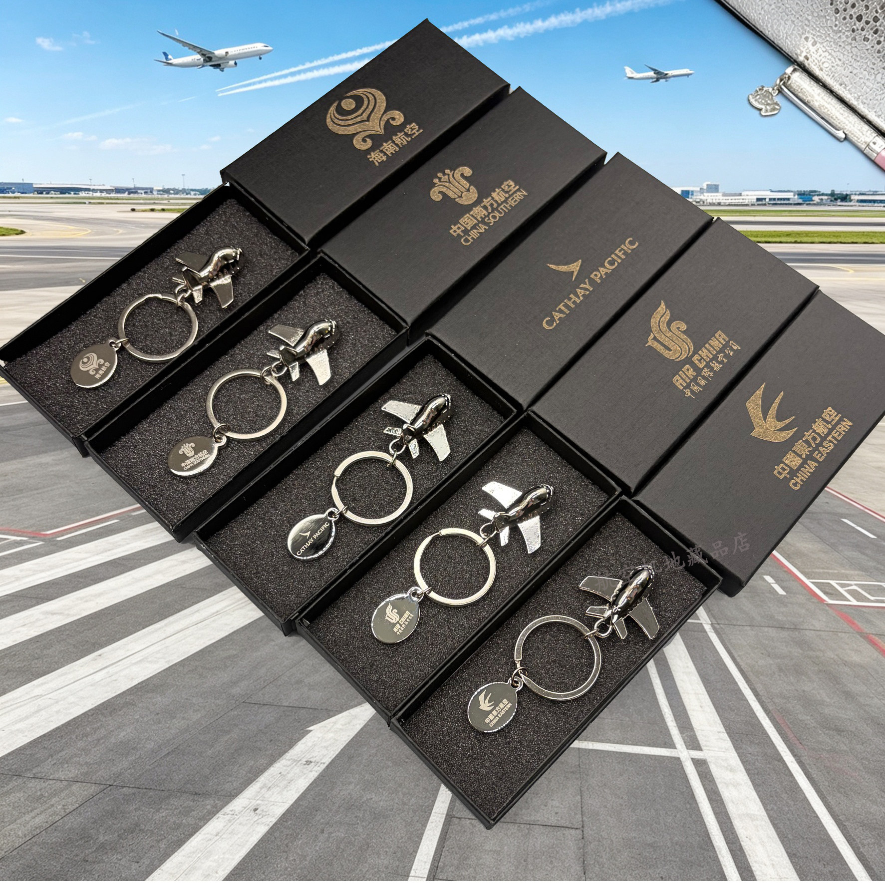 航空周边文创飞机钥匙扣礼盒装南航东航国航国泰飞行员伴手礼定制图片