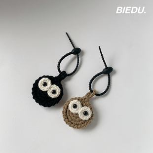 新品 小众ins编织毛线卡通饼干水滴门禁电梯卡包挂件钥匙扣保护套