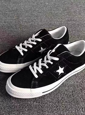 ONE STAR木村黑色反光一星低帮反毛皮男女鞋板鞋158477C 158369C