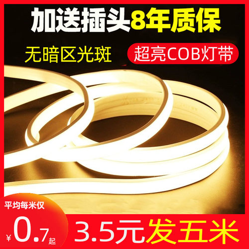超亮高压220v户外防水cob灯带
