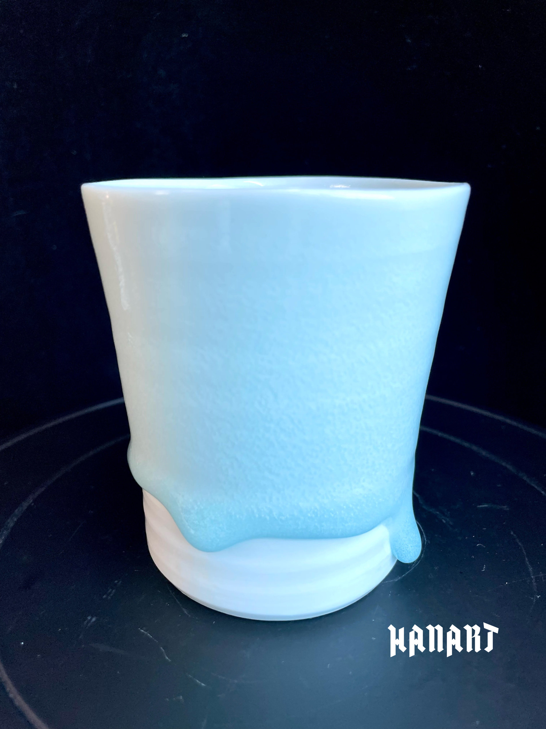 日本陶艺家手作茶杯汤吞主人杯品茗杯挂釉侘寂日式茶道茶具青白瓷