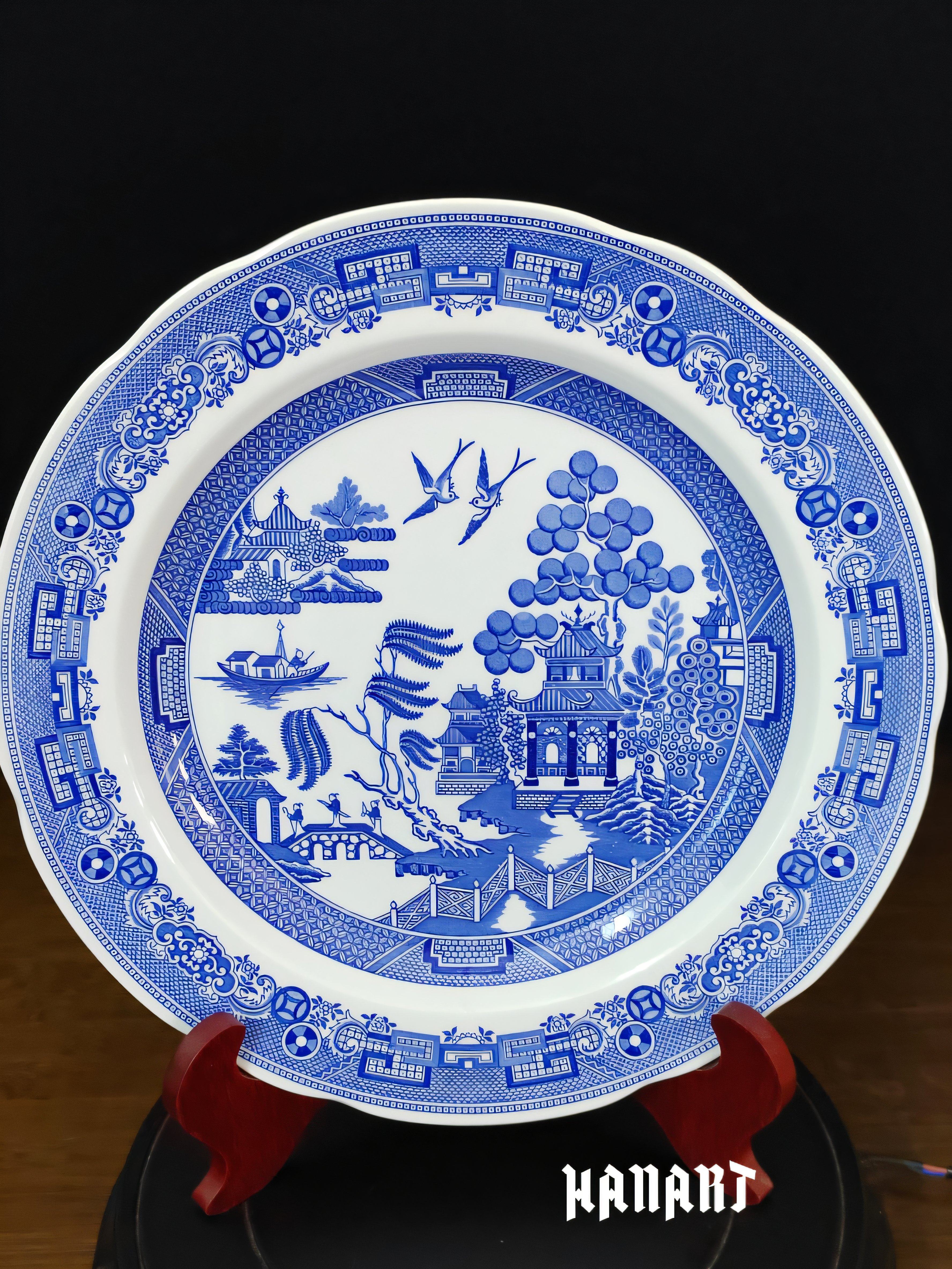 英国古董瓷器Spode斯波德餐盘收藏blue collection 1790年份摆件