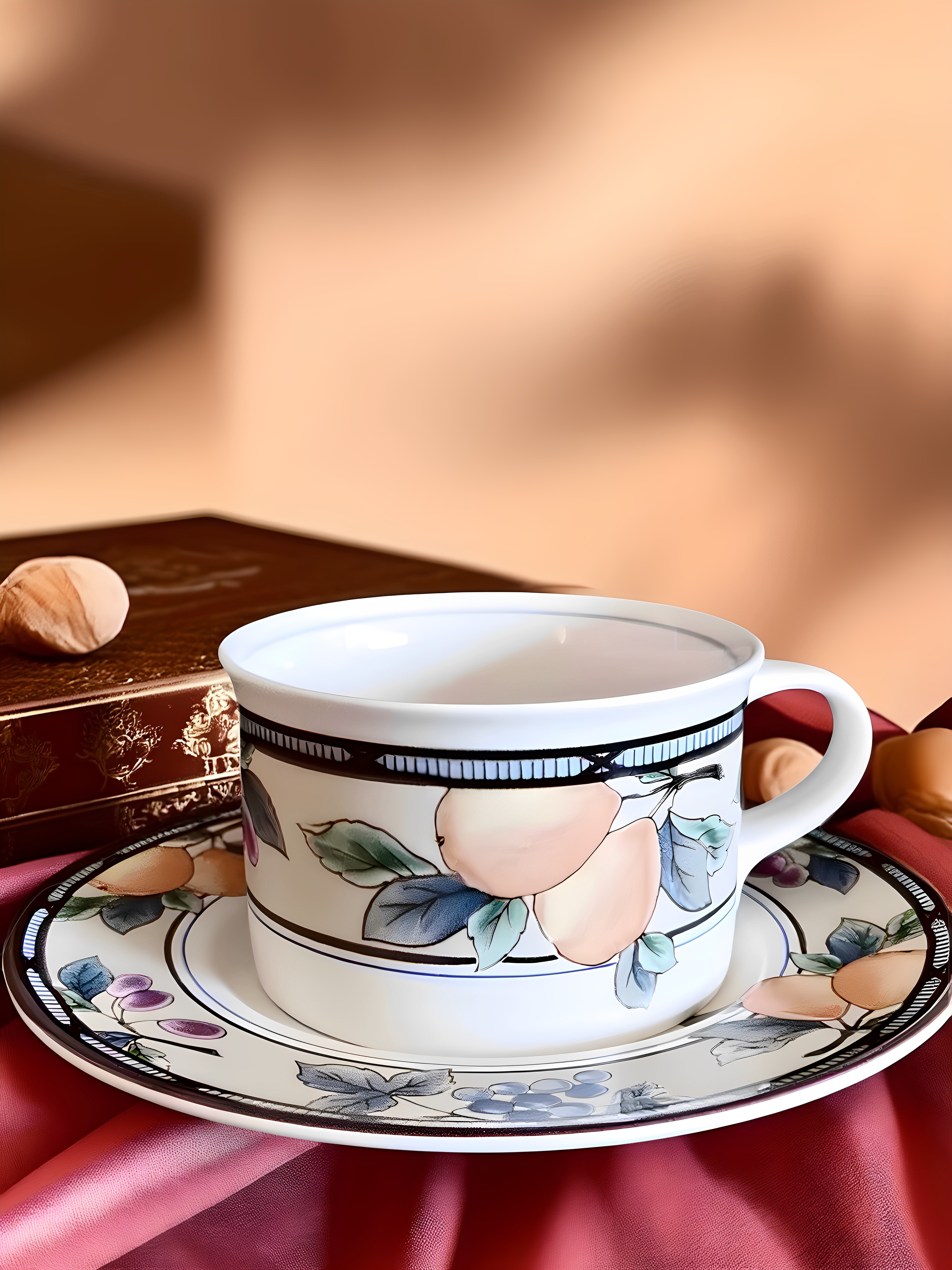 手绘复古咖啡杯茶杯碟mikasa日本