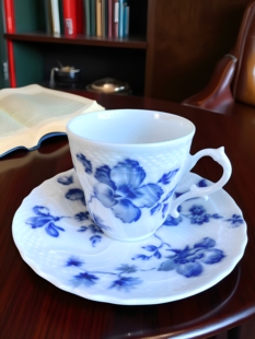 意大利Richard Ginori手绘青花玫瑰咖啡杯茶杯下午茶摩卡浓缩咖啡