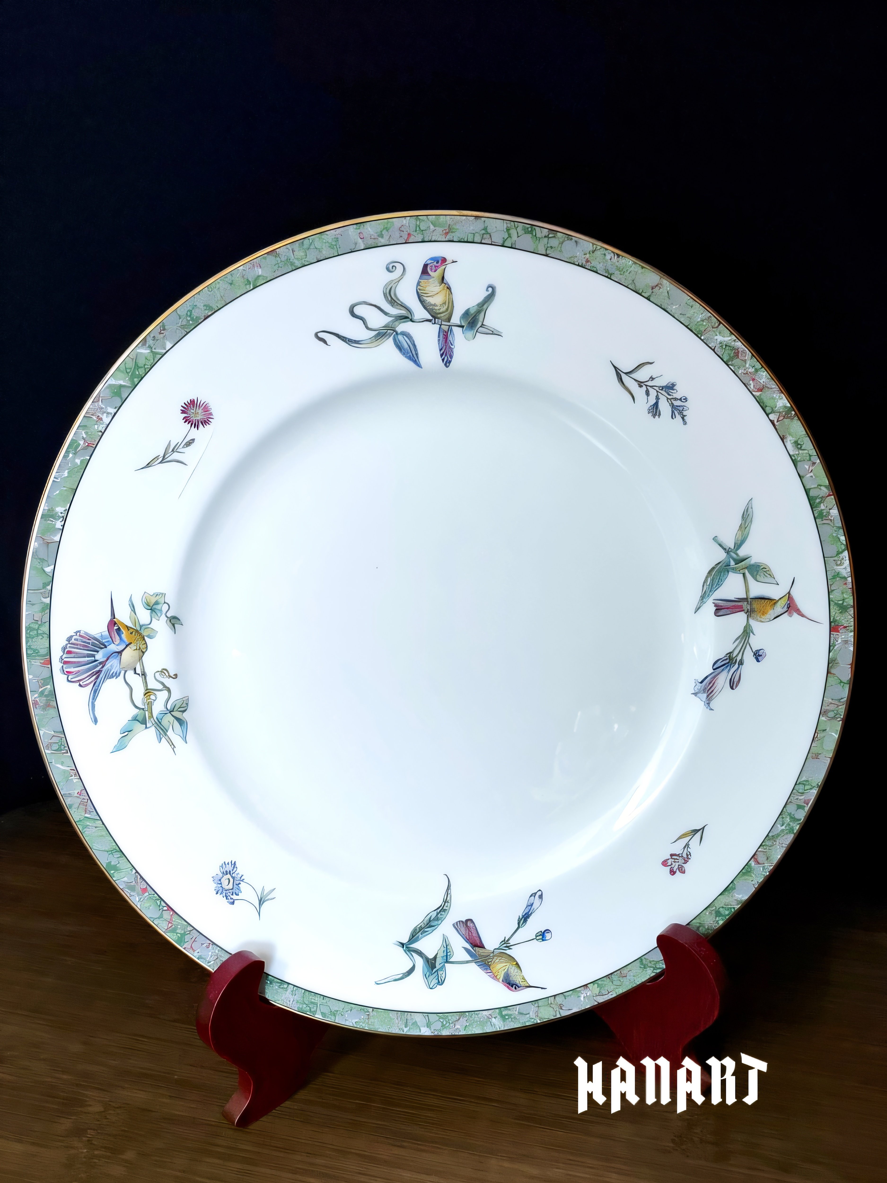 英国Wedgwood Vintage Humming Birds蜂鸟骨瓷餐具餐盘果盘蛋糕盘