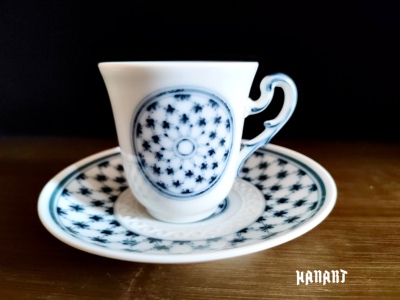 意大利理查德·基诺里Richard Ginori咖啡杯碟手绘青花茶杯摩卡杯