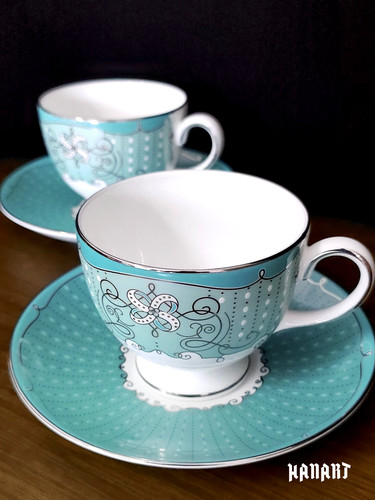 茶杯咖啡杯英国绿色Wedgwood薄荷