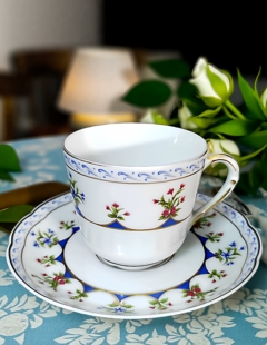 法国奢瓷利摩日Limoges France柏图Bernardaud描金骨瓷咖啡杯碟