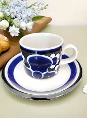 北欧芬兰原产Arabia saara咖啡杯碟茶具中古Vintage茶杯北欧复古