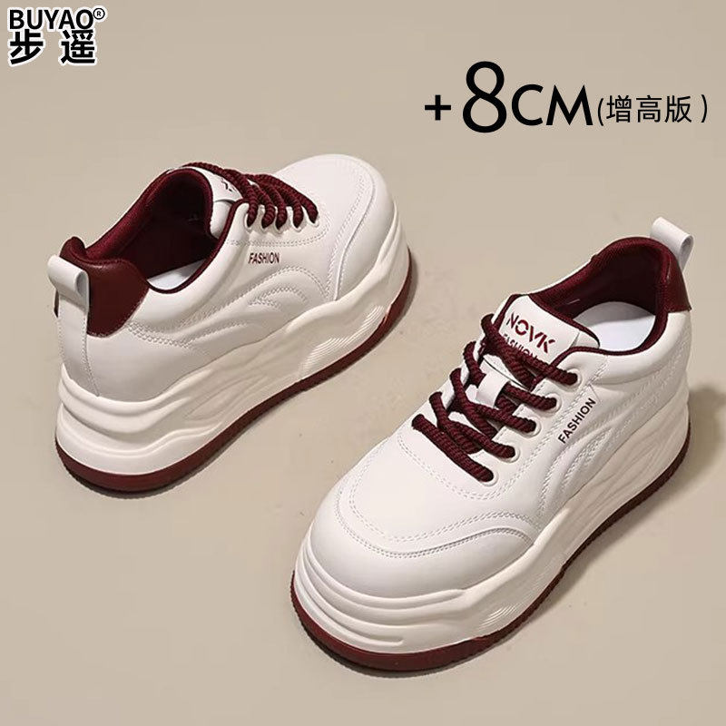 小个子厚底内增高8cm女鞋轻便百搭小白鞋松糕单鞋休闲运动鞋板鞋