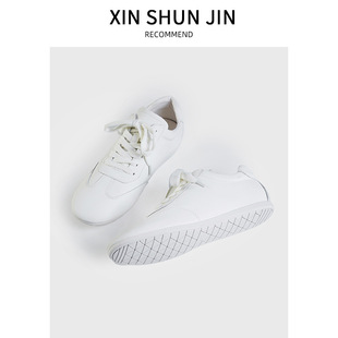 苏茵茵同款 超gao版本~P家超软小牛皮休闲运动小白鞋女德训鞋