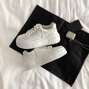 sheii苏茵茵同款再见一米五~真皮厚底增高松糕休闲鞋板鞋女小白鞋