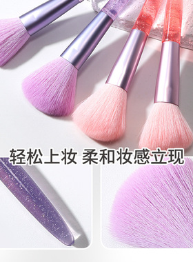 拉美拉LLT35粉底刷2支装 便携腮红散粉刷修容轮廓刷化妆套刷子