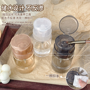 美甲按压瓶高透系列空瓶卸甲水清洁液INS简约分装瓶便携美甲工具