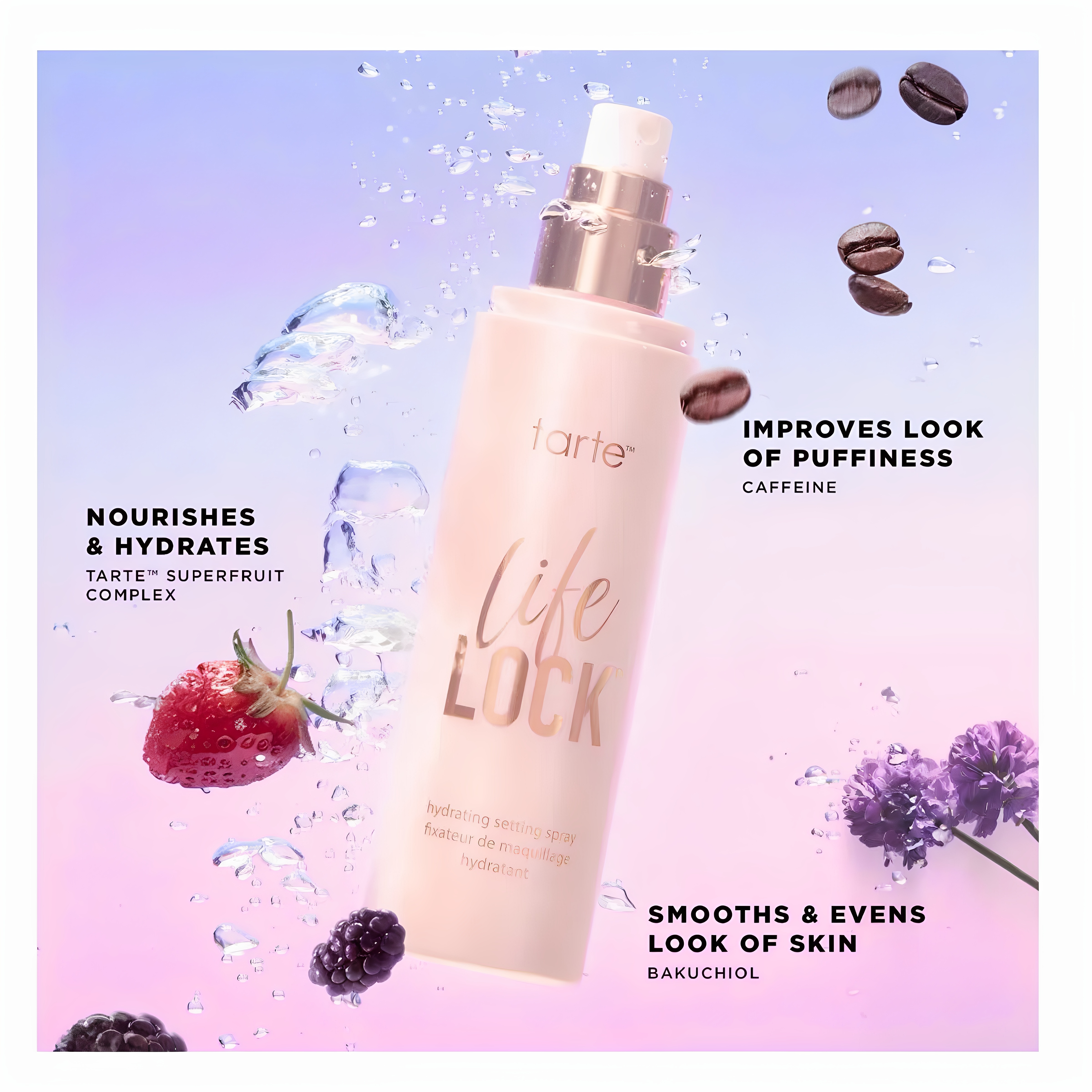 预*定 美国 Tarte Life Lock定妆喷雾16小时持久防水抗汗保湿34ml