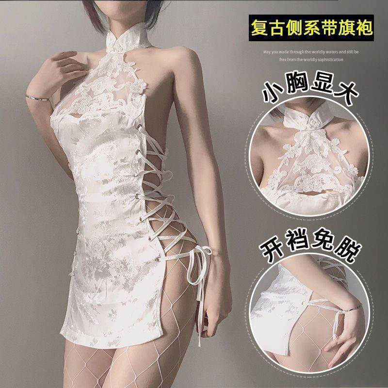 内衣性感诱惑夏清纯白绑带民国制服蕾丝旗袍套装睡衣,女士内衣/男士内衣/家居服,连裤袜/打底袜,淘宝优惠券,粉丝福利购,淘宝优惠卷