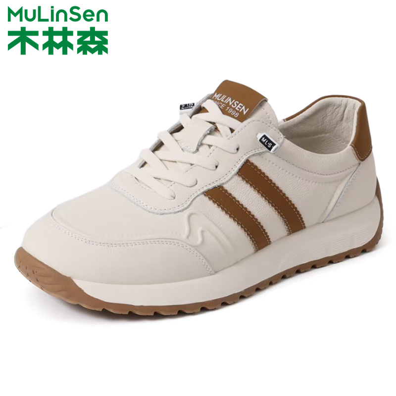 木林森男士透气运动休闲小白鞋