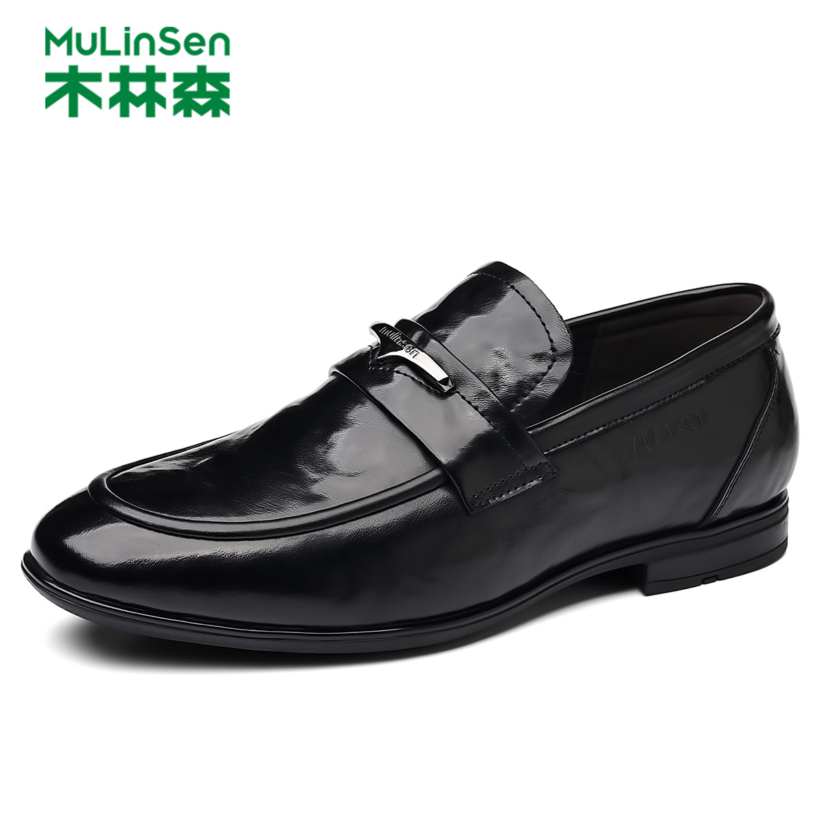 木林森正装皮鞋男款一脚蹬乐福鞋