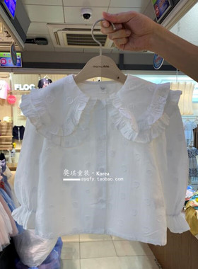 现货秋装新款女童中大童甜美衬衫女孩衬衣m014n韩国进口童装