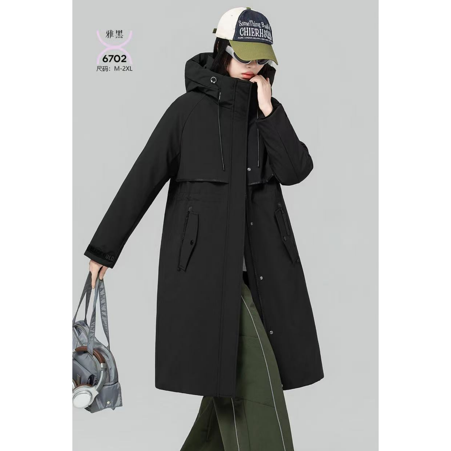 25秋冬羽绒服以旧翻新定制加厚加绒女装活帽脱卸中长款ymqf6702