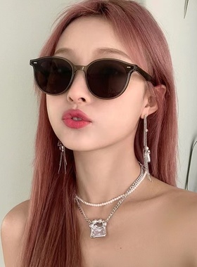 橄榄绿框墨镜2022新款太阳镜女日落色网红同款防紫外线眼镜