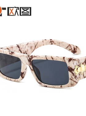 厂家供应方框太阳镜 一体式连体镜眼镜 时尚穿搭个性INS墨镜