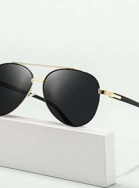 男士偏光镜TR腿太阳镜经典复古偏光墨镜户外开车钓鱼双梁蛤蟆镜