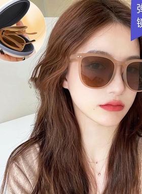 折叠太阳镜气垫镜片墨镜超轻便携防紫外线遮阳潮流眼镜现货