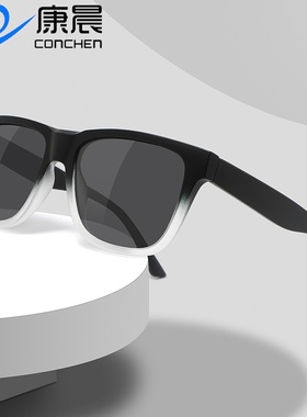 欧美男士偏光太阳镜新款渐色框简约时尚方形百搭防晒女运动风墨镜