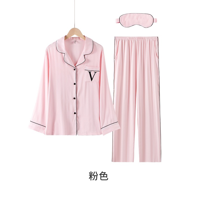 【邢康莉甄选】时尚缎面宽松月光绸家居服套J0223