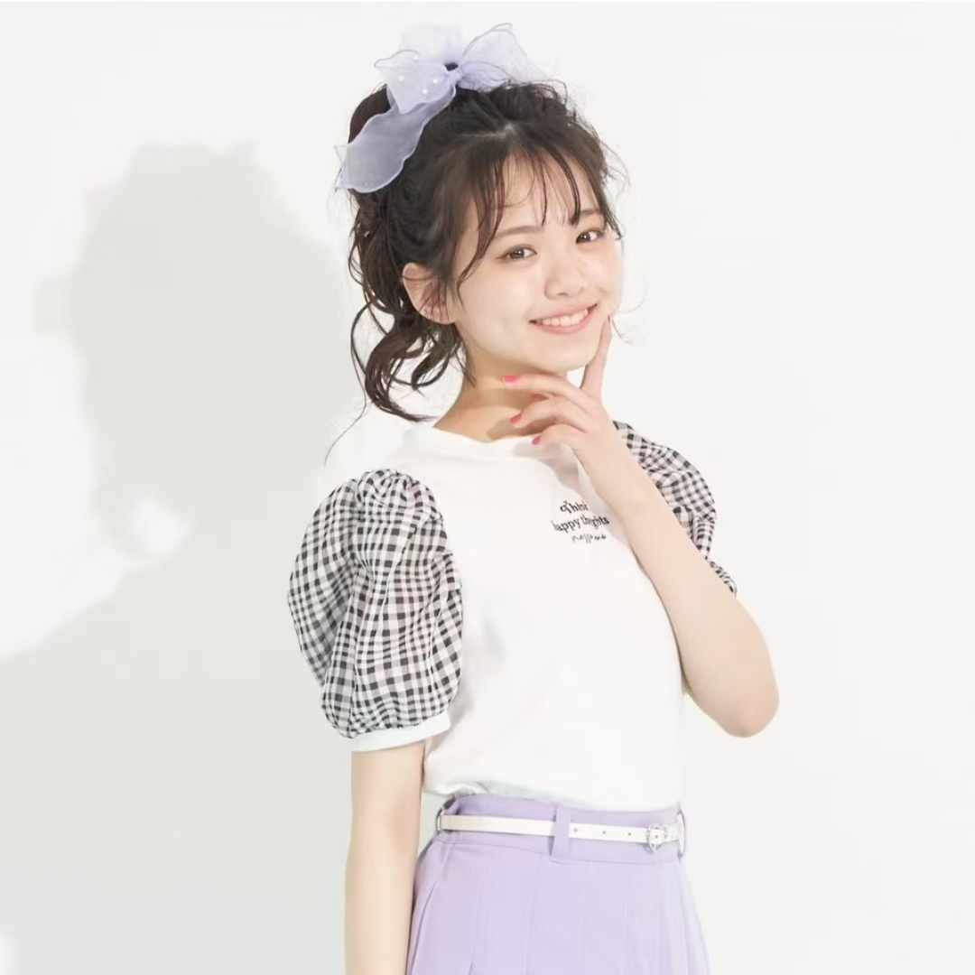 日系女童甜美泡泡袖短袖T恤2025夏装新款儿童时尚甜美上衣mp