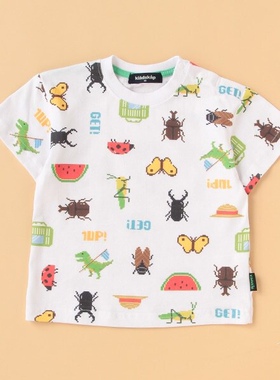 不退换日系贵品ks昆虫西瓜图案短袖T恤儿童童装