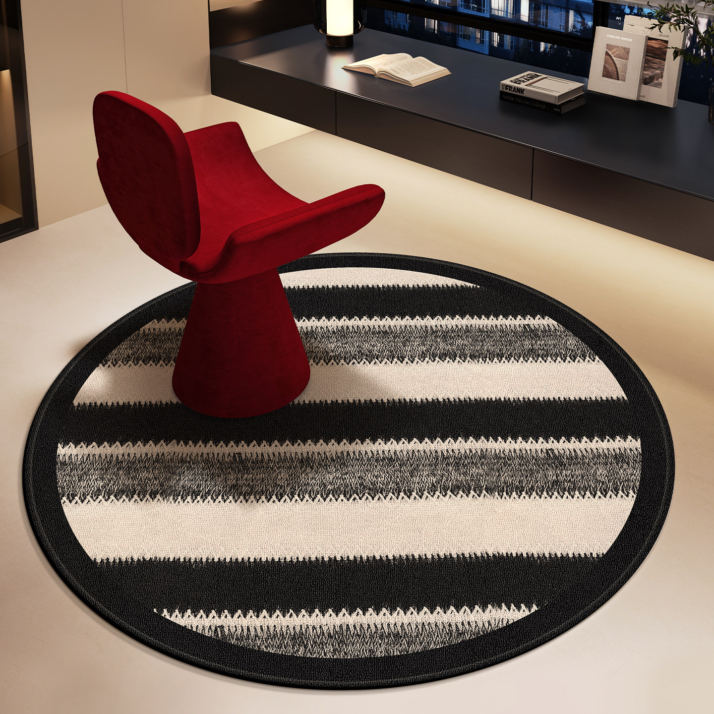 摇摇椅专用地垫免洗可擦电脑椅子下脚垫圆形客厅懒人沙发躺椅地毯