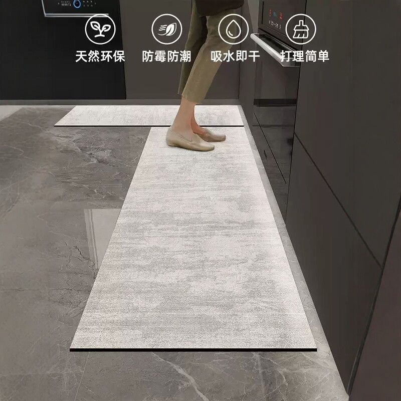 软矽藻泥防滑吸水厨房地垫免擦可洗耐脏进门口专用厨地垫可踩脚垫